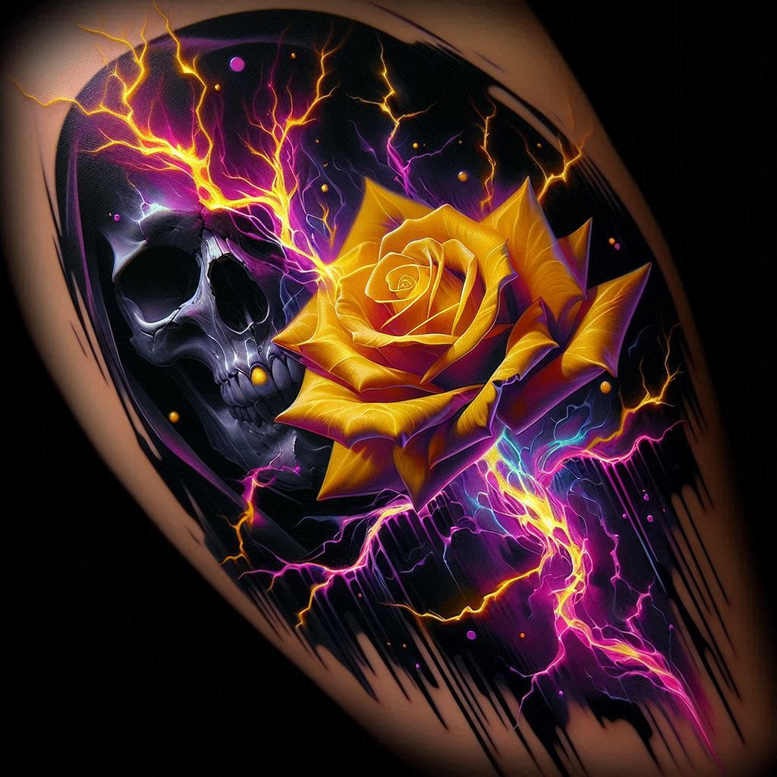 courage-symbol-skull-tattoo – tattoo design ideas free ai generated – macabre – for-heel – Gallery: skulls-inkby-ai