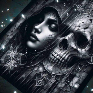 death-symbol-skull-tattoo – tattoo design ideas free ai generated – sinister – for-lower-back – Gallery: skulls-inkby-ai