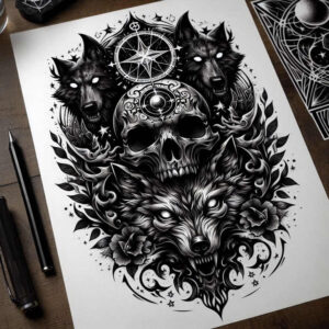 detailed-skull-tattoo – tattoo design ideas free ai generated – shadow – for-triceps – Gallery: skulls-inkby-ai
