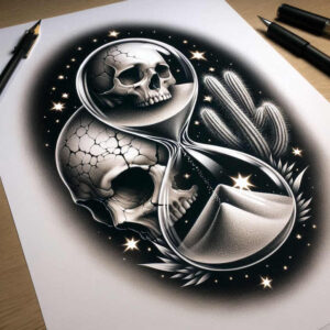 energy-motif-skull-tattoo – tattoo design ideas free ai generated – haunted – for-elbow – Gallery: skulls-inkby-ai