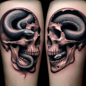 energy-skull-tattoo – tattoo design ideas free ai generated – phantom – for-knee – Gallery: skulls-inkby-ai