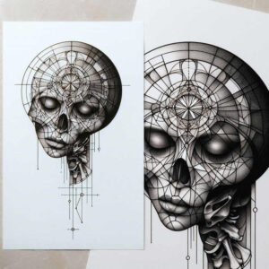 expression-skull-tattoo – tattoo design ideas free ai generated – sacrifice – for-upper-chest – Gallery: skulls-inkby-ai