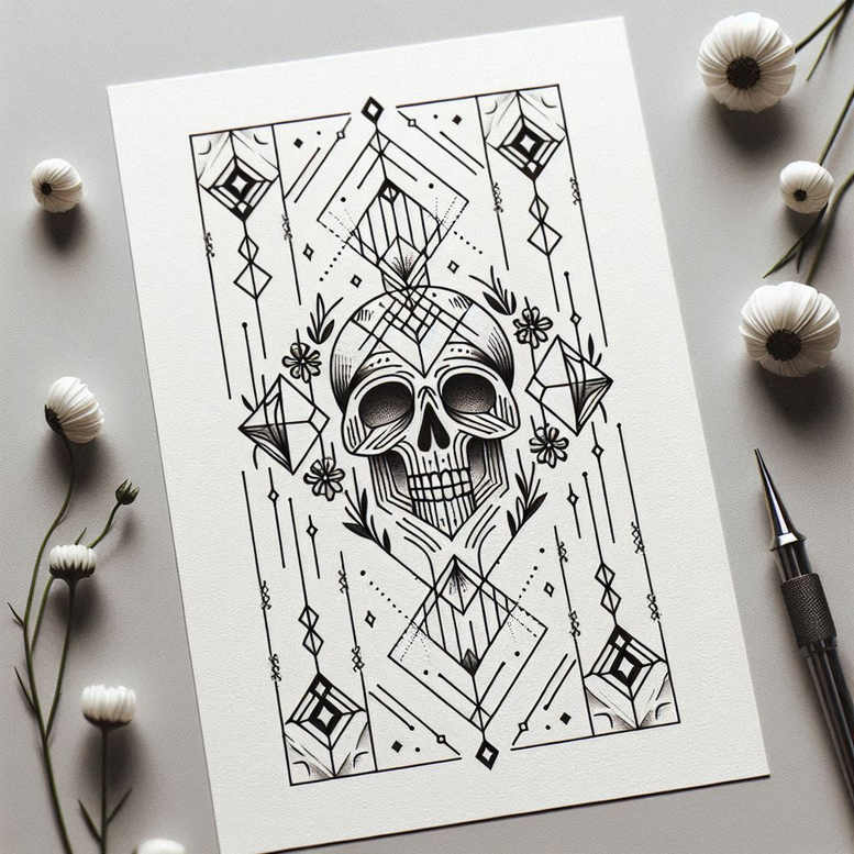 expression-skull-tattoo – tattoo design ideas free ai generated – terrifying – for-full-back – Gallery: skulls-inkby-ai