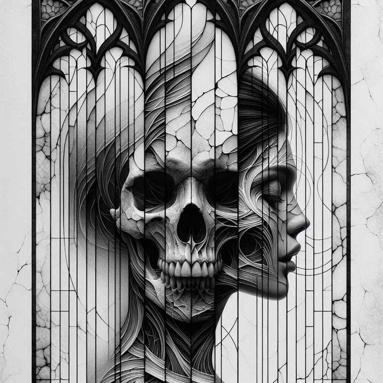 expression-skull-tattoo – tattoo design ideas free ai generated – twisted – for-lower-back – Gallery: skulls-inkby-ai