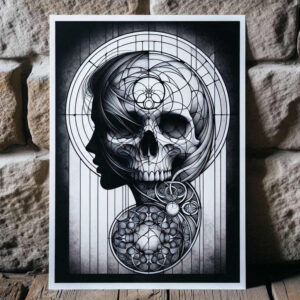 feather-skull-tattoo – tattoo design ideas free ai generated – dripping – for-forearm – Gallery: skulls-inkby-ai