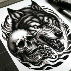 life-motif-skull-tattoo – tattoo design ideas free ai generated – frightening – for-inner-arm – Gallery: skulls-inkby-ai