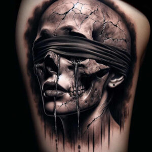 moving-skull-tattoo – tattoo design ideas free ai generated – poison – for-outer-arm – Gallery: skulls-inkby-ai