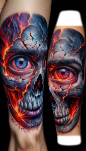 ornament-skull-tattoo – tattoo design ideas free ai generated – creepy – for-side – Gallery: skulls-inkby-ai