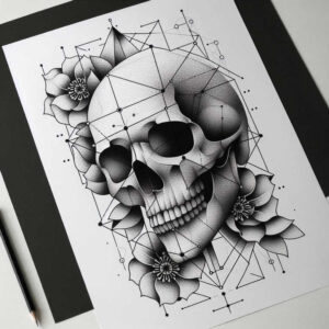 ornament-skull-tattoo – tattoo design ideas free ai generated – night-terror – for-side – Gallery: skulls-inkby-ai