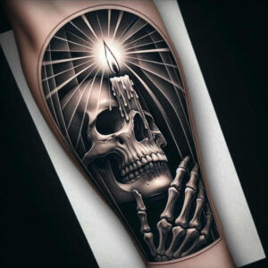 ornament-skull-tattoo – tattoo design ideas free ai generated – ominous – for-spine – Gallery: skulls-inkby-ai