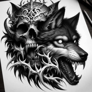 ornamental-skull-tattoo – tattoo design ideas free ai generated – spectral – for-arm – Gallery: skulls-inkby-ai