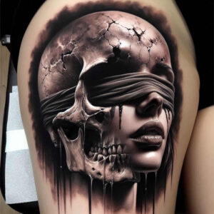 rebirth-motif-skull-tattoo – tattoo design ideas free ai generated – bizarre – for-side-torso – Gallery: skulls-inkby-ai