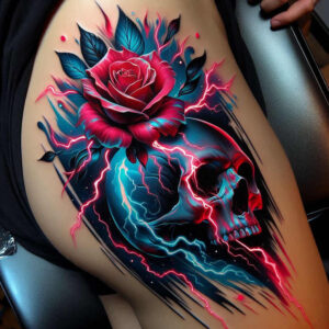 shaded-skull-tattoo – tattoo design ideas free ai generated – mutant – for-neck – Gallery: skulls-inkby-ai