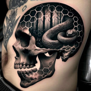 shadow-and-light-skull-tattoo – tattoo design ideas free ai generated – despair – for-hand – Gallery: skulls-inkby-ai