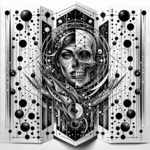 shadow-skull-tattoo – tattoo design ideas free ai generated – demonic – for-biceps – Gallery: skulls-inkby-ai