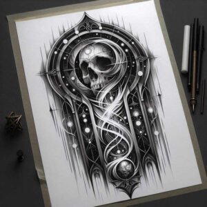 shadow-skull-tattoo – tattoo design ideas free ai generated – tar – for-full-back – Gallery: skulls-inkby-ai