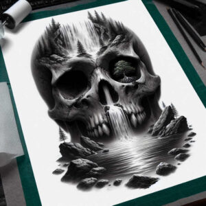 strength-motif-skull-tattoo – tattoo design ideas free ai generated – phantom – for-shoulder – Gallery: skulls-inkby-ai