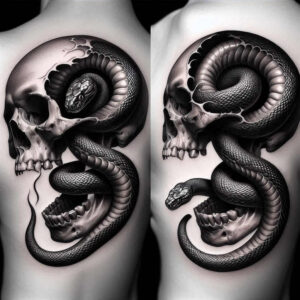 strength-motif-skull-tattoo – tattoo design ideas free ai generated – phantom – for-side-torso – Gallery: skulls-inkby-ai