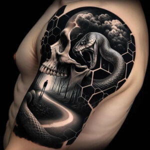 symbolic-meaning-skull-tattoo – tattoo design ideas free ai generated – haunted – for-hand – Gallery: skulls-inkby-ai