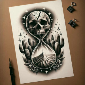 symbolic-skull-tattoo – tattoo design ideas free ai generated – hellfire – for-shin – Gallery: skulls-inkby-ai