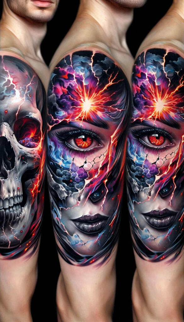 skulls tattoo design ideas Surrealism symbolism anatomy for ribs