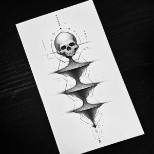 skulls tattoo design ideas Surrealism fluid forms death charm for elbow