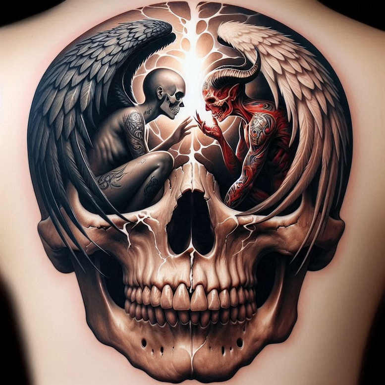 skulls tattoo design ideas hyperrealistic death charm for lower leg