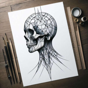 skulls tattoo design ideas contrasting colors death determination and power