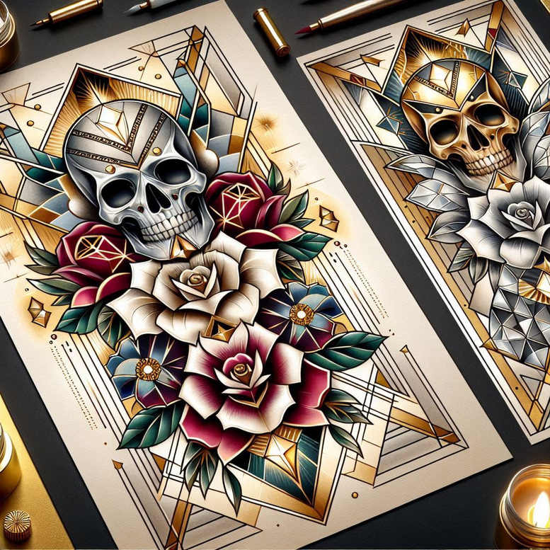 skulls tattoo design ideas ornamental death for fingers