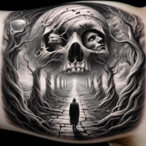 skulls tattoo design ideas refined detail decay for scapula