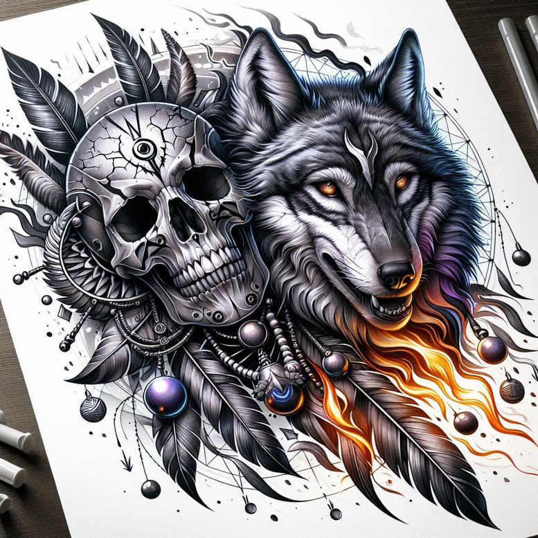 skulls tattoo design ideas gentle shadow decay lines embodying perseverance
