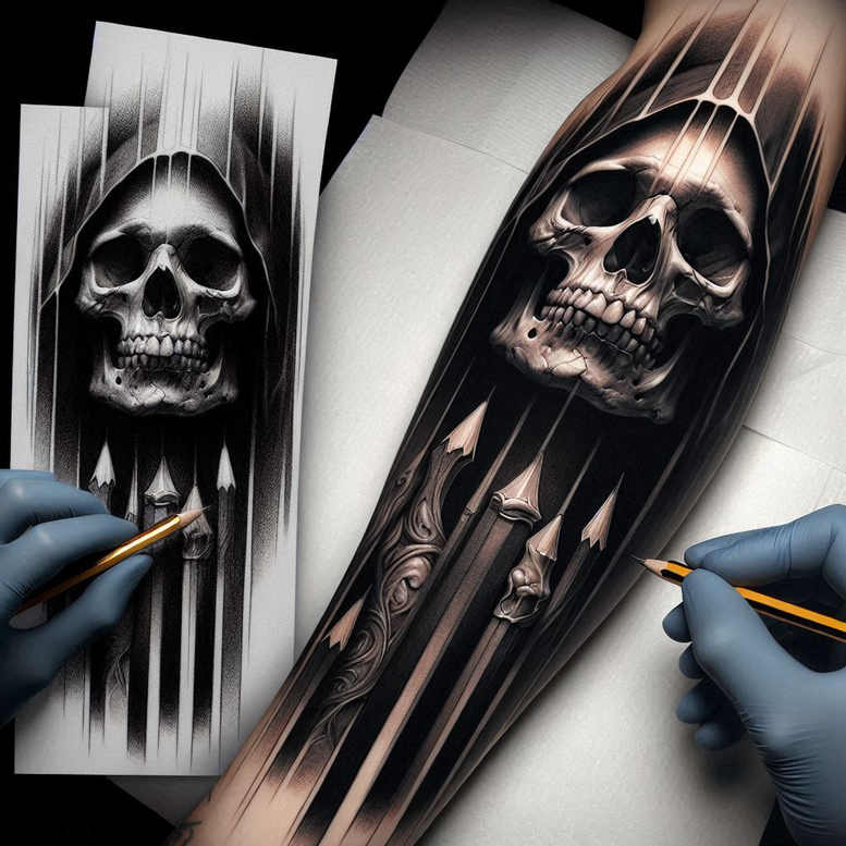 skulls tattoo design ideas vibrant palette decay pattern embodying resilience