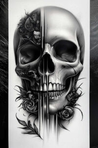 skulls tattoo design ideas Surrealism metamorphosis decay pattern endurance and power
