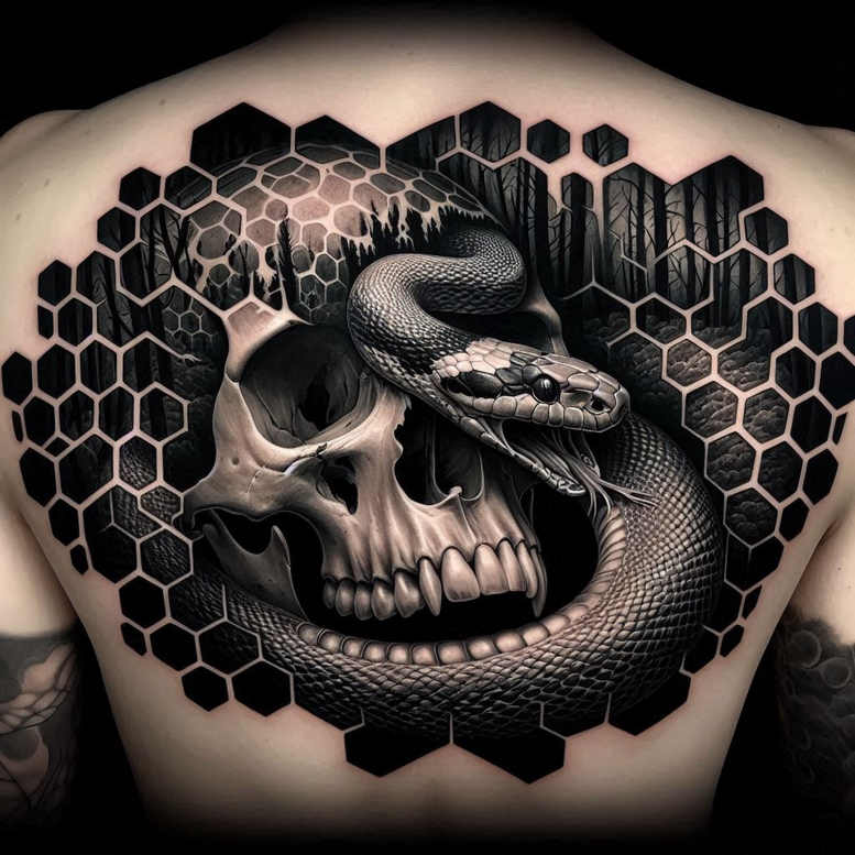 skulls tattoo design ideas textured fills decay pattern represents resilience