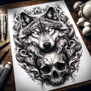 skulls tattoo design ideas Surrealism unreal decay pattern strength and power