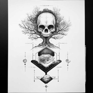 skulls tattoo design ideas Neotraditional balanced tones edgy realism for ankle