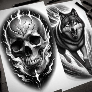 skulls tattoo design ideas Realism inner glow eternal silence for ankle