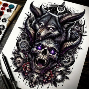 skulls tattoo design ideas wide-angle eternal silence symbolising endurance