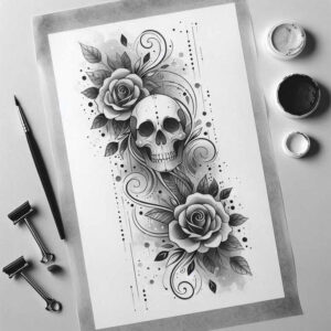 skulls tattoo design ideas rich shading grim tone for lower arm