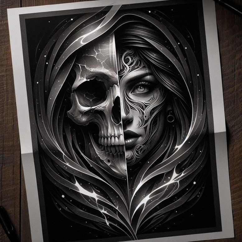 skulls tattoo design ideas unreal light haunted symbol for back
