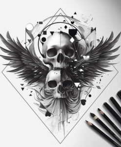 skulls tattoo design ideas luminous inner structure for biceps