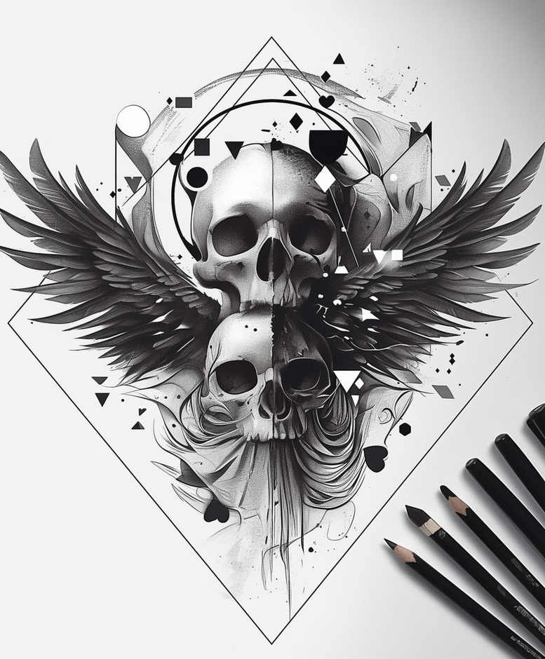 skulls tattoo design ideas luminous inner structure for biceps