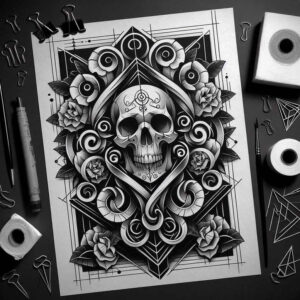 skulls tattoo design ideas fine-line life reminder meaning perseverance