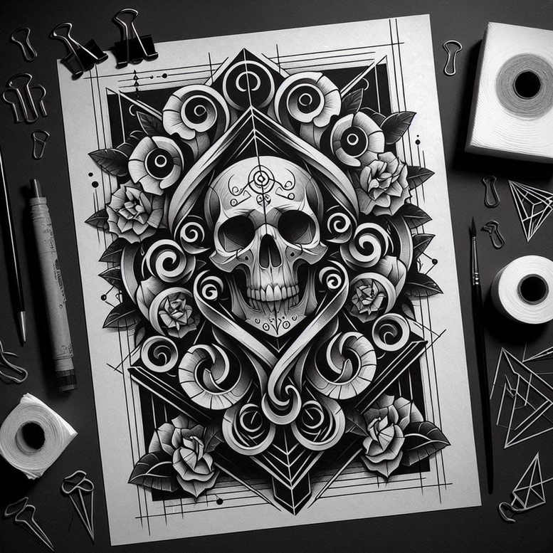 skulls tattoo design ideas fine-line life reminder meaning perseverance