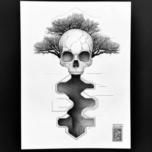 skulls tattoo design ideas line-art life reminder symbolising courage