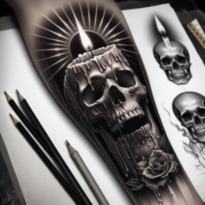 skulls tattoo design ideas Realism dynamic shadows macabre embodying courage