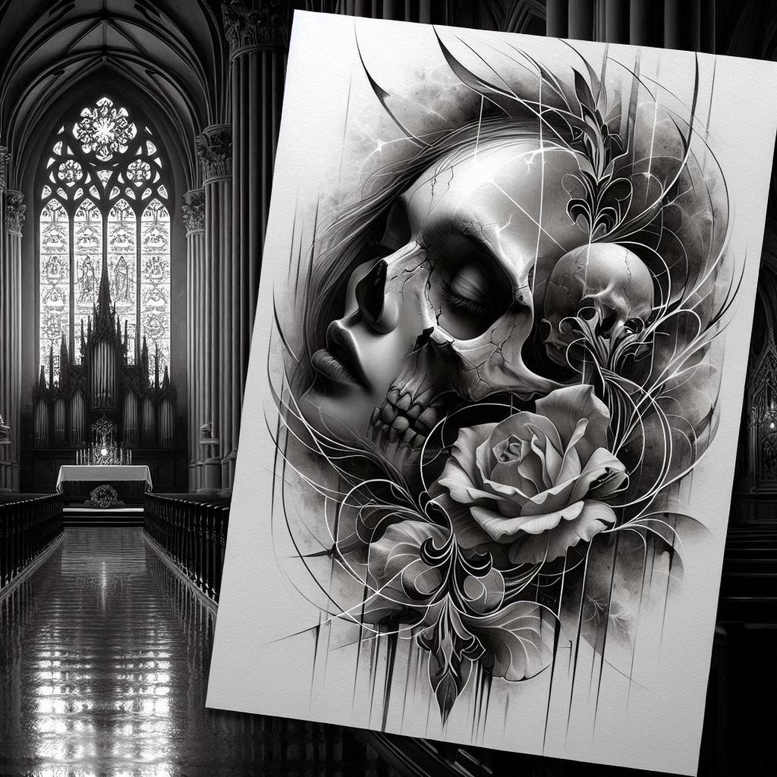 skulls tattoo design ideas monochrome macabre for behind ear