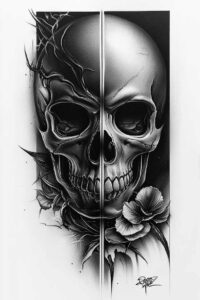 skulls tattoo design ideas Realism reflective light morbid elegance for hand
