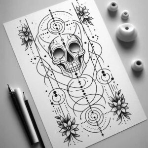 skulls tattoo design ideas layered shading morbid elegance symbolising determination