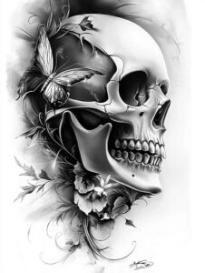 skulls tattoo design ideas Surrealism enigmatic light mystical death for chest